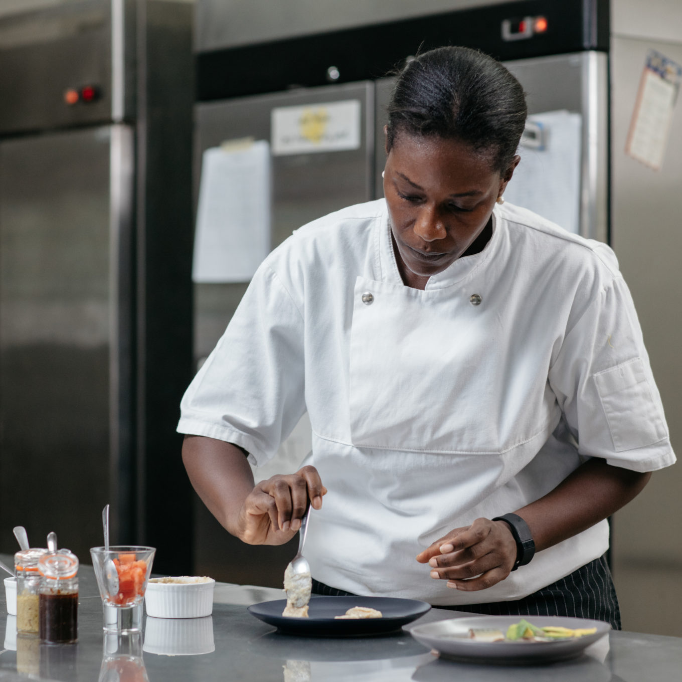 Chef making food in a kitchen