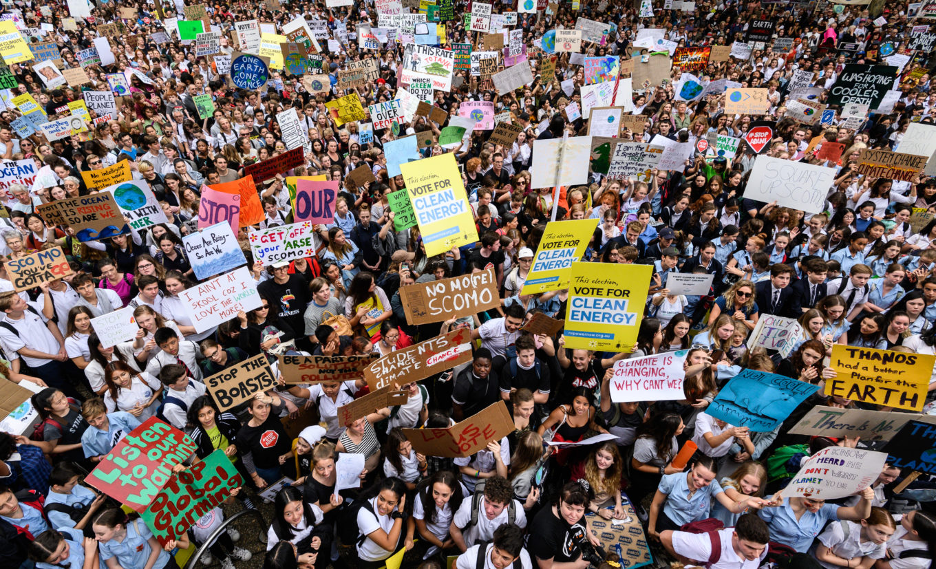 The protests are part of a global climate strike, urging politicians to... 